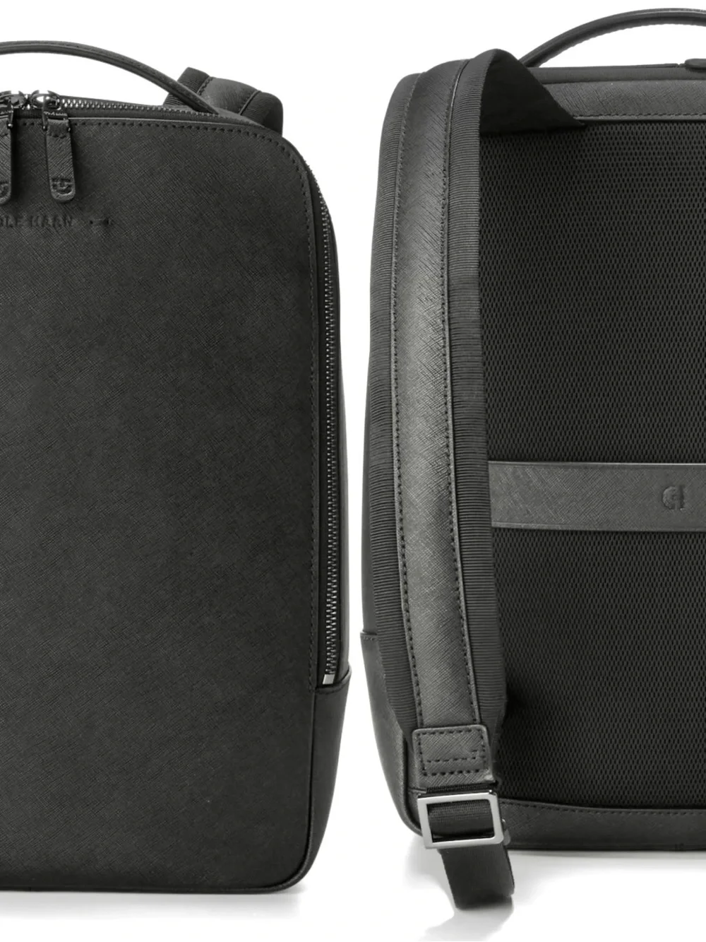 Cole Haan Sloane Black Men's Saffiano Leather BackPack NWT, holds 14” laptop